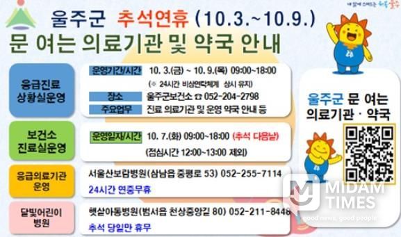 울주군, 추석 연휴기간 응급의료체계 운영