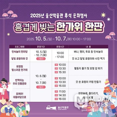 2025년 울산박물관 추석 문화행사 일정