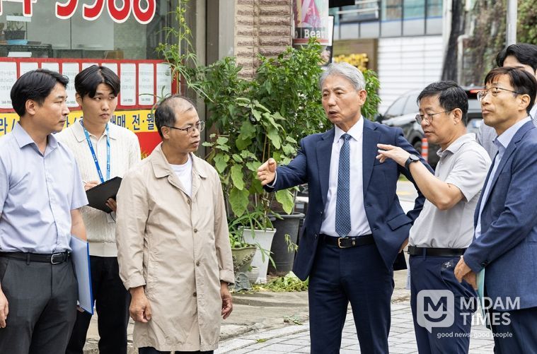 윤환 구청장, 동별 사회단체 간담회 건의사항 현장 점검