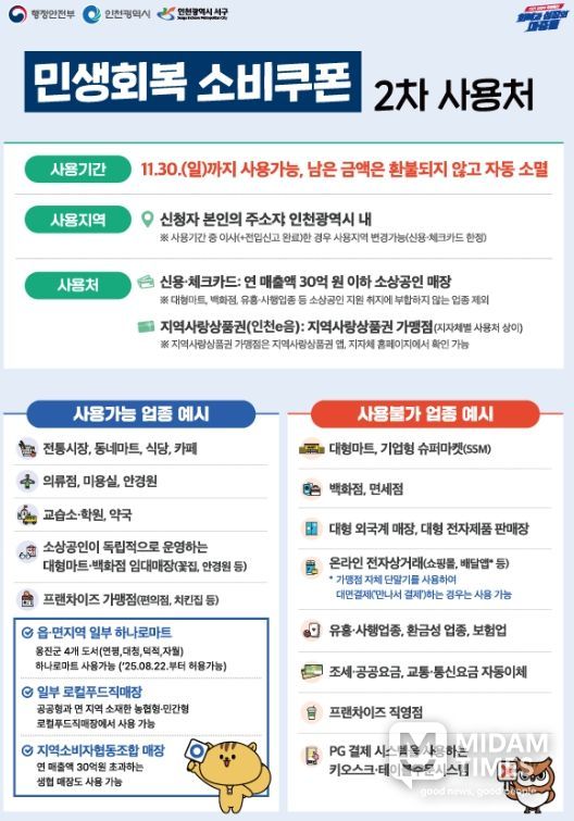 통시장, 골목형상점가 등 소상공인 매장에서 쿠폰사용