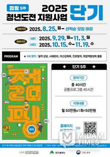 2025 청년도전지원사업 단기과정 포스터