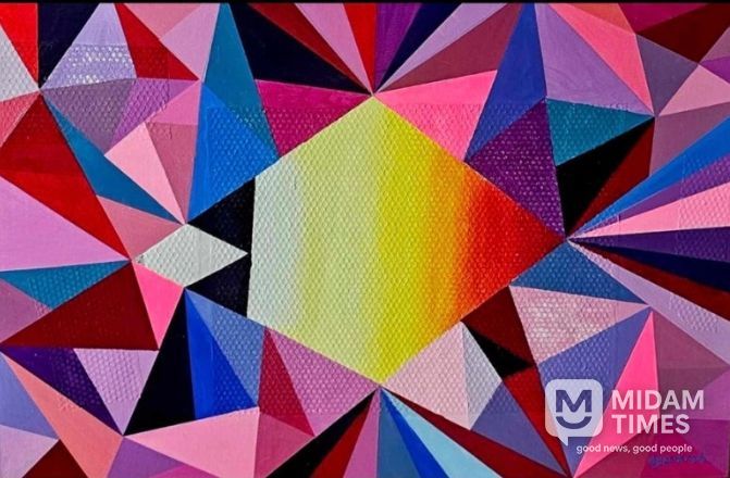 최현미 행복물고기(혼합재료 80.3x116.8cm)