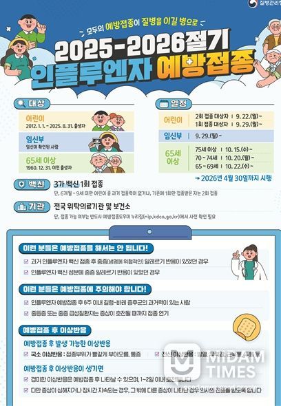’25-’26절기 인플루엔자 예방접종 안내문