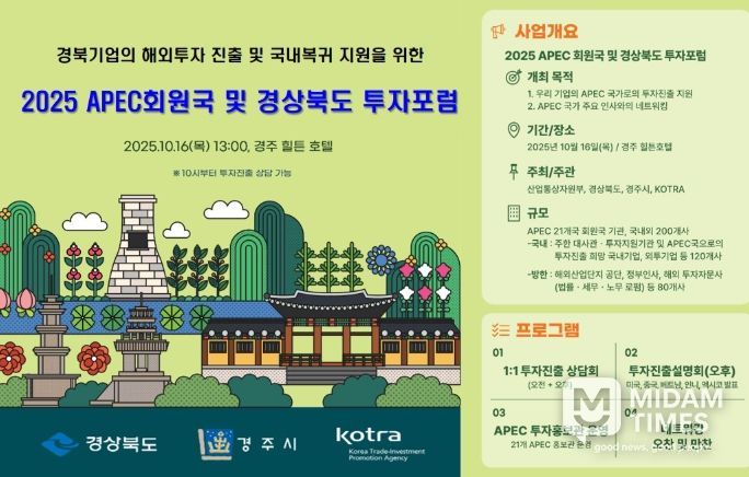 경주에서 2025 APEC 정상회의 연계 경북도 투자포럼