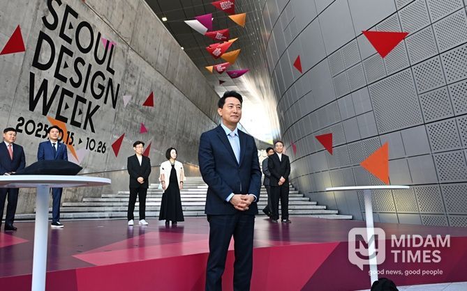 오세훈 서울시장이 15일 동대문디자인플라자(DDP)에서 열린 서울디자인위크 개막식에 참석했다.