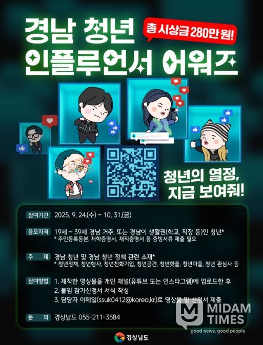 ‘2025 경남 청년 인플루언서 어워즈’ 포스터