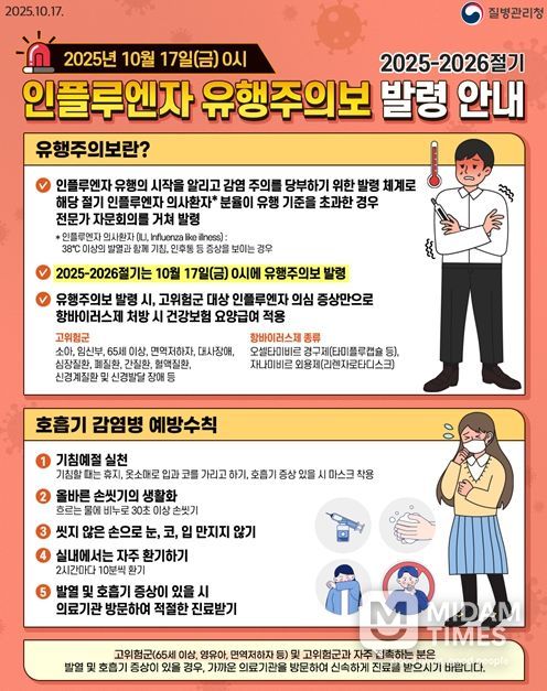 고위험군 예방접종 등 인플루엔자 예방 당부