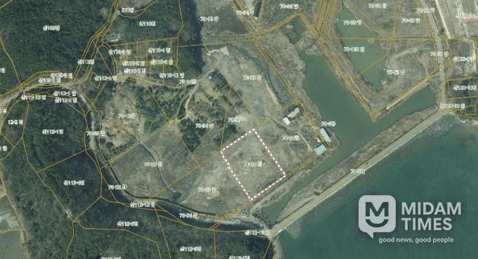 금남면 매립물 위치도