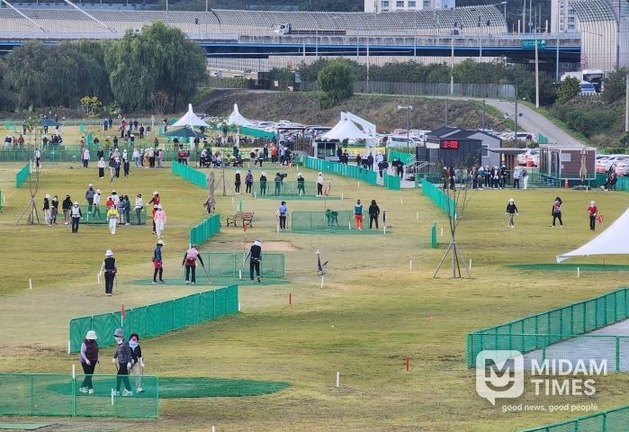 대구 북구 금호강 파크골프대회.