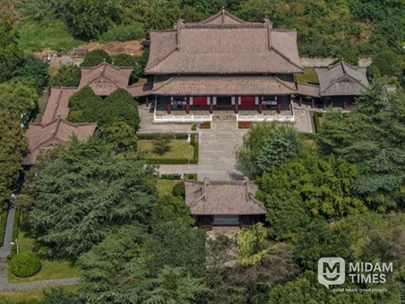 지난 13일 중국 양저우(揚州)시에 위치한 '최치원 기념관'을 드론으로 담았다. (사진/신화통신)