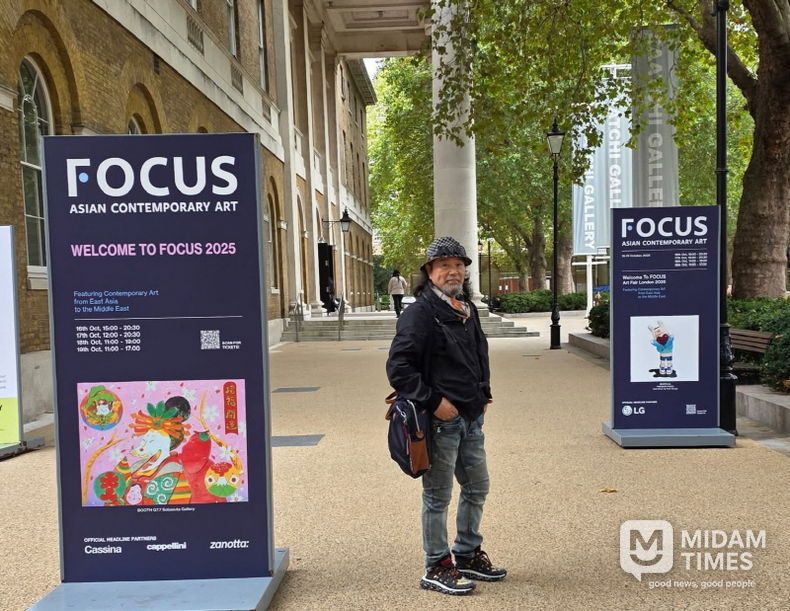 (사진: 런던 사치갤러리 포커스 아트페어(FOCUS 2025)에 초대받은 박수복 화백)