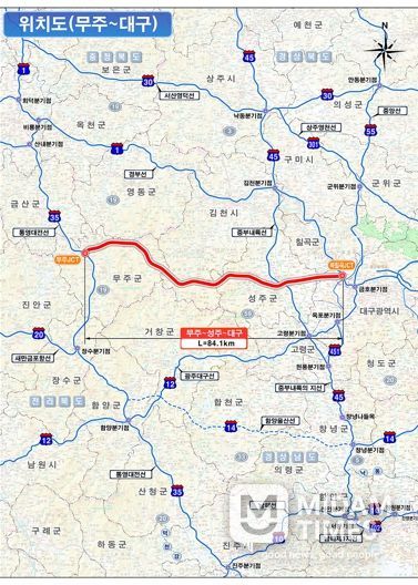 무주-대구 고속도로 위치도