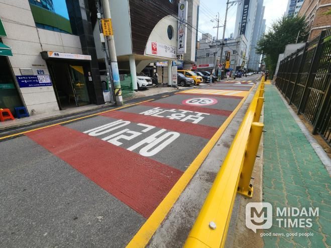 북구, 명촌초 보행환경 개선사업...보차도 미분리 구간 보도 설치 완료