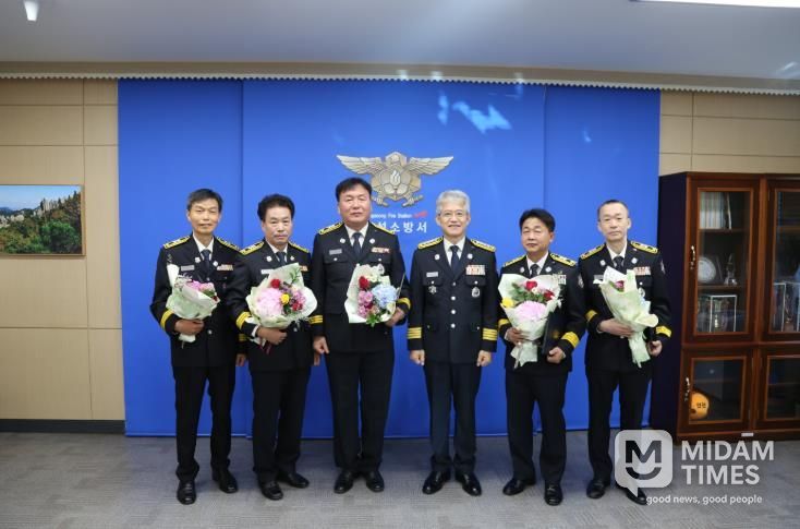 홍성소방서, 5명 소방경 진급...“헌신과 노고에 감사드립니다”