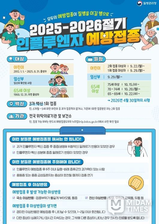 고위험군 대상 독감 예방접종 당부