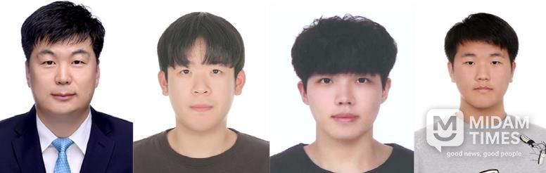 경상국립대학교 해양토목공학과 이우동 교수와 3학년 원현, 안병기, 강현준 학생(왼쪽부터)