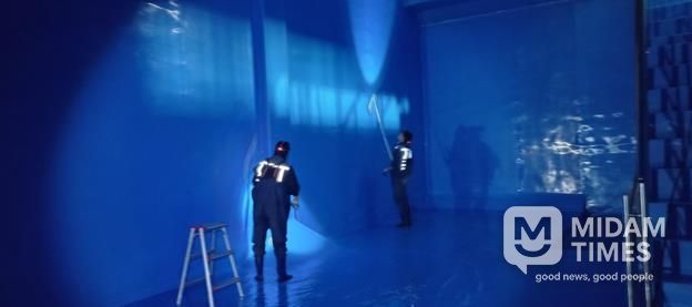 웅천 배수지 물탱크 청소 모습