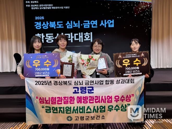 고령군보건소, 경상북도 금연지원서비스사업 및 심뇌혈관질환예방사업 ‘우수 기관상’ 수상