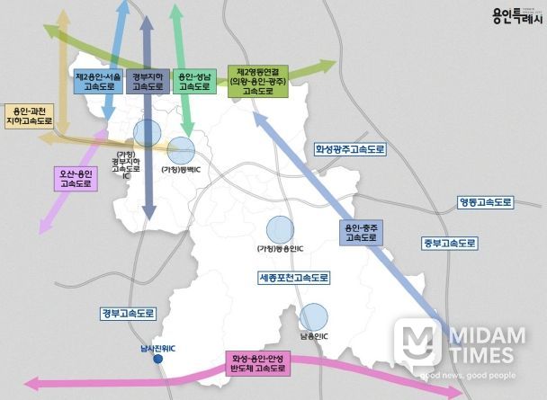 용인특례시의 주요 도로 노선