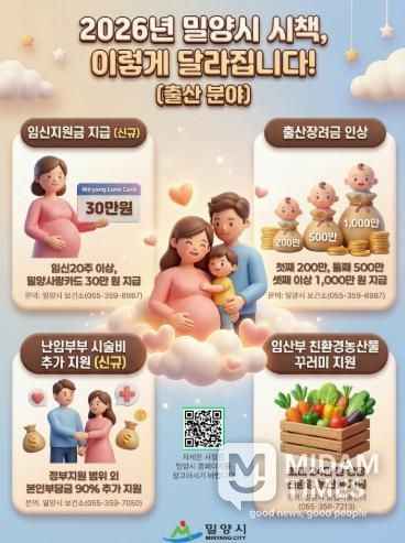 - 출산분야 달라지는 시책 포스터