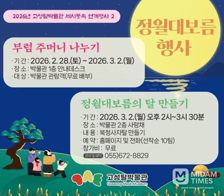 고성탈박물관, 정월대름 맞아 특별행사