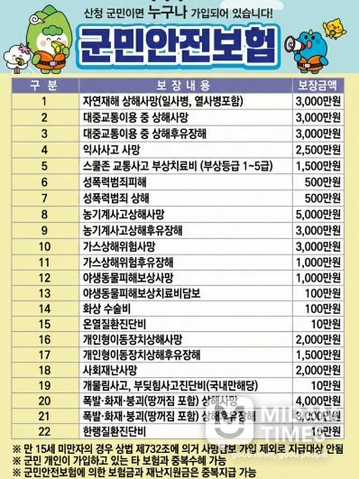 군민안전보험 홍보 안내문