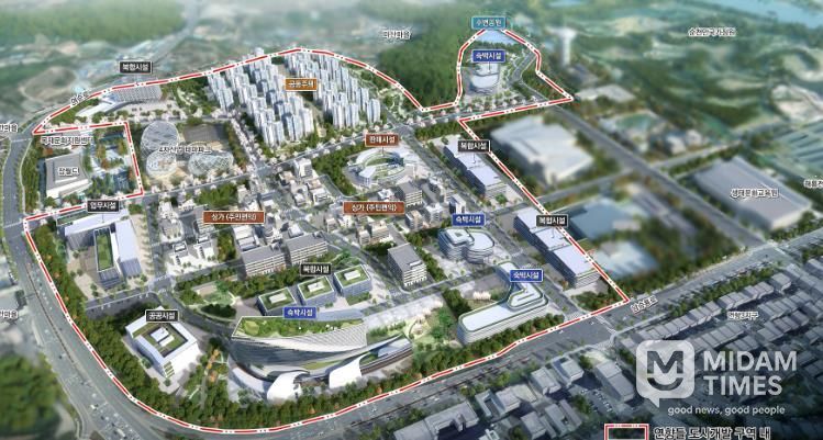 순천시가 우주항공산업진흥원의 입지 후보지로 제시한 연향들 도시개발사업 조감도